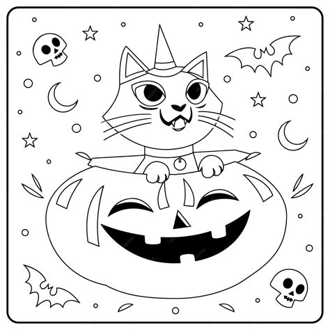 Halloween Cat Coloring Pages