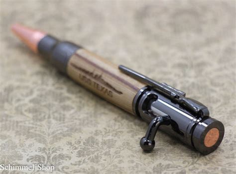 Handmade Schimmel Pen, Mini Bolt Action Bullet Pen, Gun with