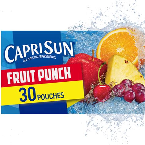 Capri Sun Fruit Punch Naturally Flavored Juice Drink Blend, 30 ct Box ...