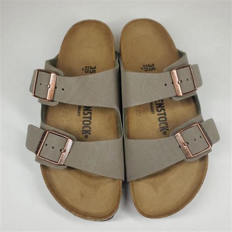 Birkenstock Women's Grey Sandals | Depop