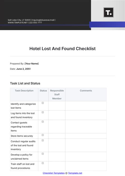 Lost And Found Form Template - Free Printable Form 2026