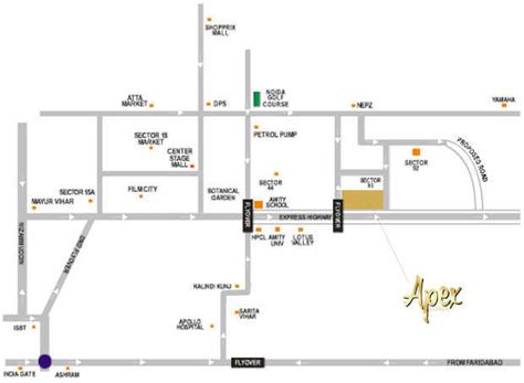 Supertech Apex Tower Location Map | Sector 93A, Noida
