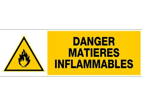 Panneau Danger matières inflammables - Rigide 450x150mm - 4030708 ...