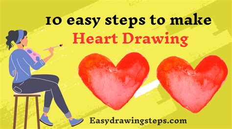 10 easy steps to draw Heart Drawing - Easy Drawing