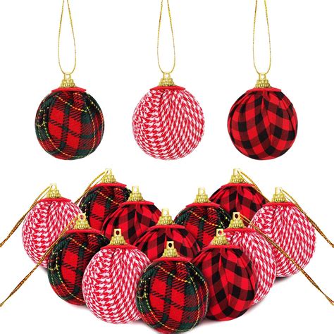 Red Buffalo Plaid Christmas Ornaments at Bessie Perrone blog