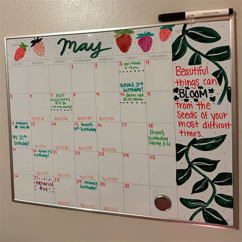 August Whiteboard Calendar