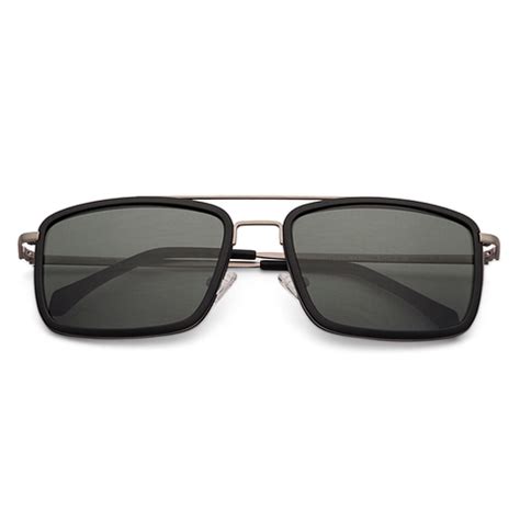 Buy Matte Gunmetal Black Green Solid Full Rim Rectangle Square Vincent ...