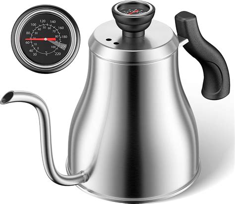 Miuly - Hervidor de agua de acero inoxidable con termómetro de 40 onzas ...