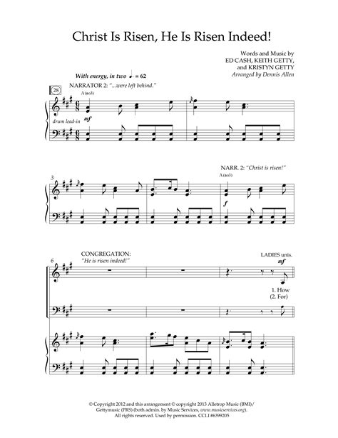 Christ Is Risen He Is Risen Indeed (Choral Anthem SATB) Sheet Music PDF ...