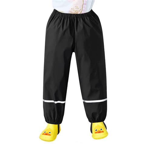 Girls Boys Rain Pants Waterproof Windproof Elastic Waist Hunter Sports ...