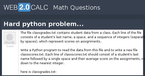 Image result for Python Hard Programming Questions