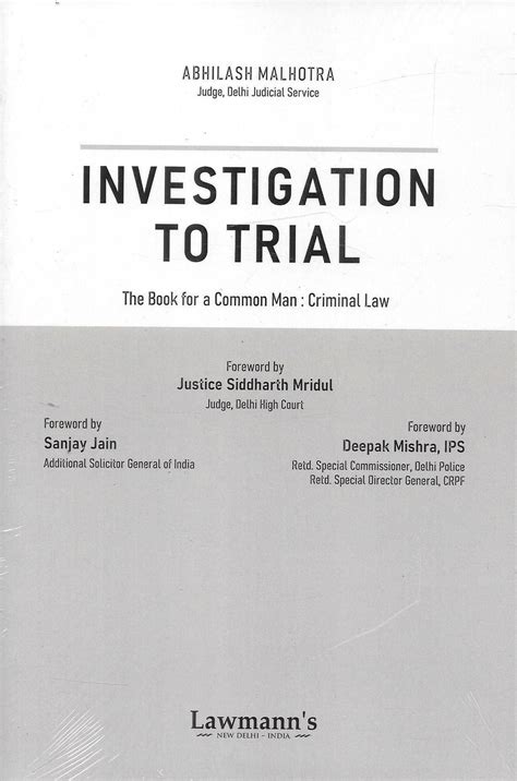 Investigation to Trial : The Book for a Common Man : Criminal Law by ...
