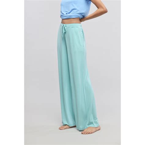 Buy NeceSera Aqua Blue Flared Lounge Pant Online