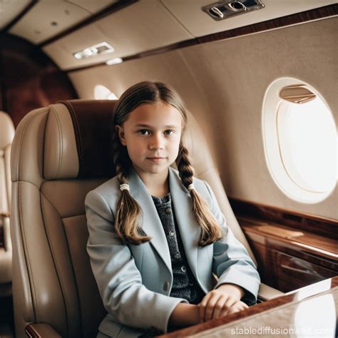 Greta Thunberg in a Private Jet | Stable Diffusion Online