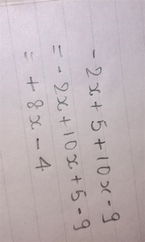 simplify the following algebraic expression-2x+5+10x-9 faster please ...