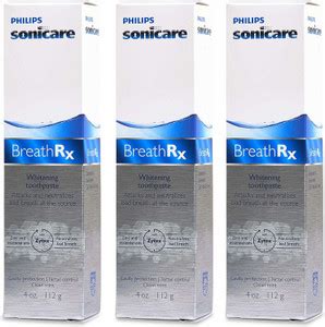 BreathRx Whitening Toothpaste, 4-Ounce Tubes. Family Size (Pack Of 3 ...