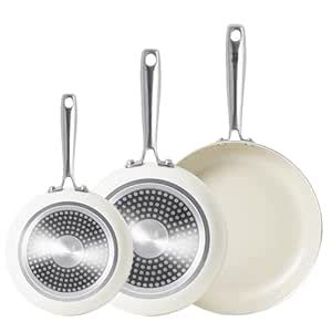 Buy Ceramic Non-Stick Frying Pan Set, 3PCS Cookware Nonstick 8" 10" 12 ...