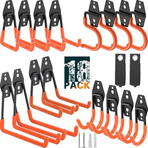 LUPYJI 18 Pack Heavy Duty Garage Hooks, Utility Wall Mounted Storage ...