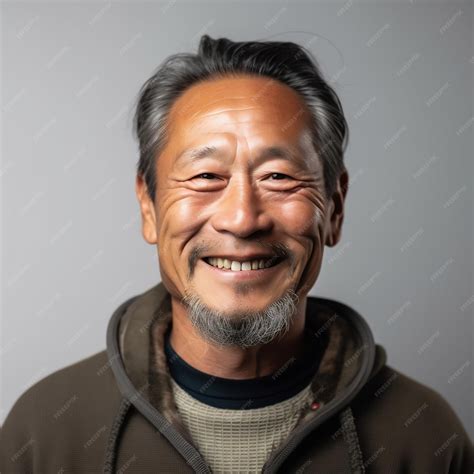 Premium AI Image | Portrait of an older asian man in casual clothes ...