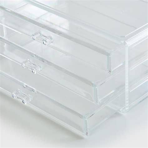 Buy Orion Ducale Transparent 3-Drawer Cosmetic Organizer - 24x15x11cm ...
