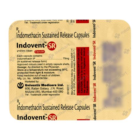 INDOVENT SR CAPSULE 10'S : View Price, Combination and Alternatives ...