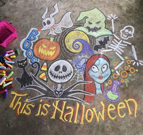 Nightmare Before Christmas | Halloween chalkboard art, Sidewalk chalk ...