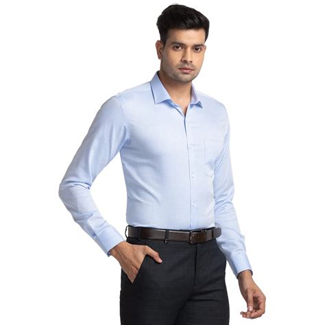 Park Avenue Men Blue Slim Fit Structure Formal Shirt – MyRaymond