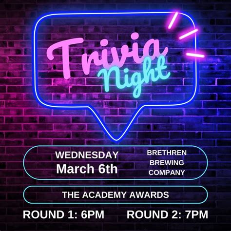*BOOKED* Trivia Night, Brethren Brewing Company, Manteca, 6 March 2024 ...