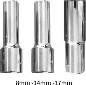 4MECH 8mm + 14mm + 17mm Hex Long Chrome Vanadium Steel Anti Rust Socket ...