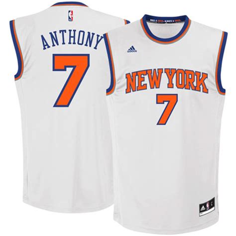 adidas Carmelo Anthony New York Knicks White Replica Home Jersey