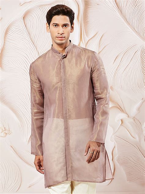 VASTRAMAY Men's Lavender Tissue Silk Kurta – vastramay
