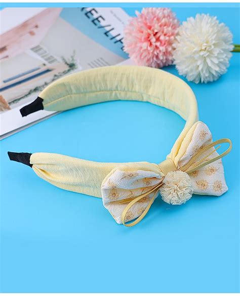 Babyhug Hair Band with Bow Applique Free Size - Yellow
