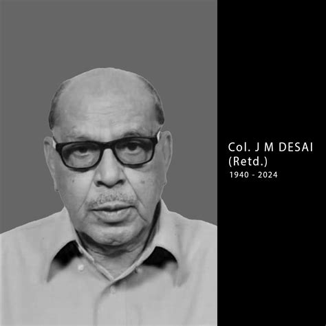 Condolence Message for Col. J M Desai (Retd.) - News - CEPT