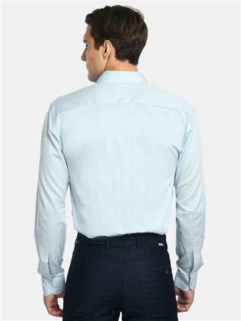 Buy Men's Solid Sea Blue Regular Fit Formal Shirt Online – SQUIREHOOD