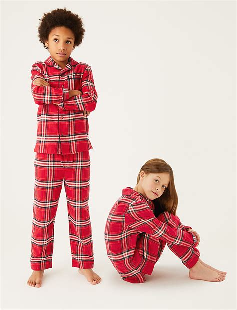 Buy Kids' Checked Family Pyjama Set (1-16 Yrs) at Marks & Spencer