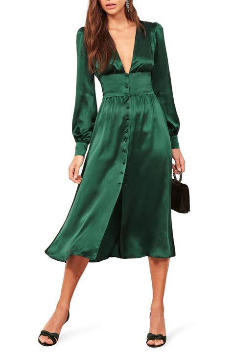 long sleeve green dress