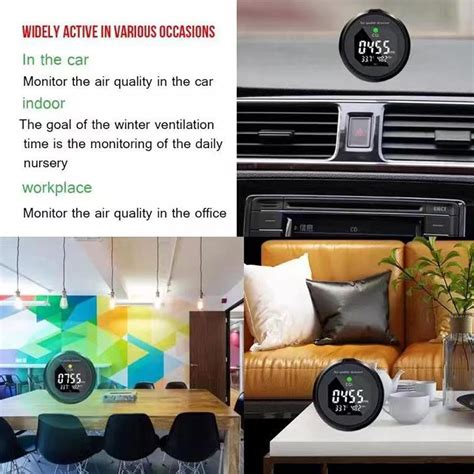 Buy Air Quality Monitor Meter CO2 Temperature Humidity Detector Sound ...