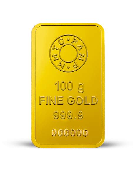 Buy MMTC PAMP Gold Ingot Bar of 100 Grams Gold 24Kt in 999.9 Purity