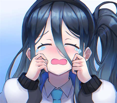 Download Crying Anime Girl Illustration Wallpaper | Wallpapers.com