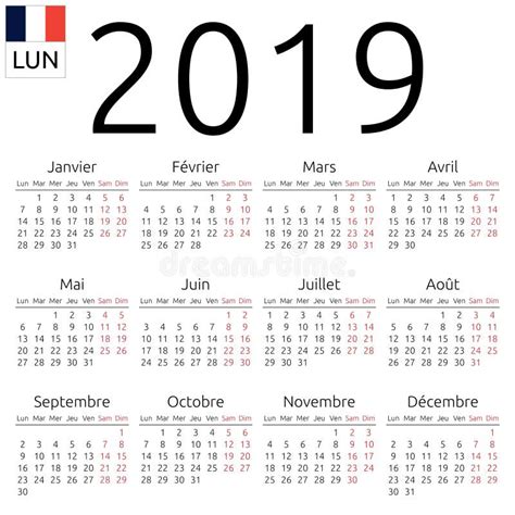 日历2019年设计模板 向量例证. 插画 包括有 年度, 欧洲, 威严的, 日历, 日期, 编号, 新建 - 109034015