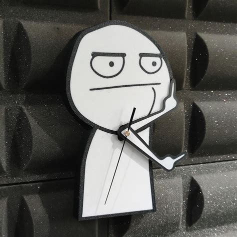 Funny Meme Middle Finger Wall Clock Office Humor Decor Bold Meme ...