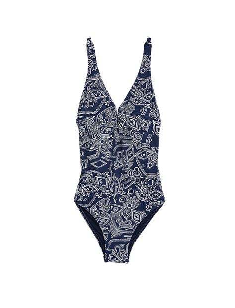 Buy Printed Padded U-Wire Plunge Swimsuit at Marks & Spencer