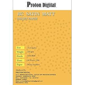 Nice Imaging 4 x 6 Inches High Glossy Resin Coated Sattin Matt Inkjet ...