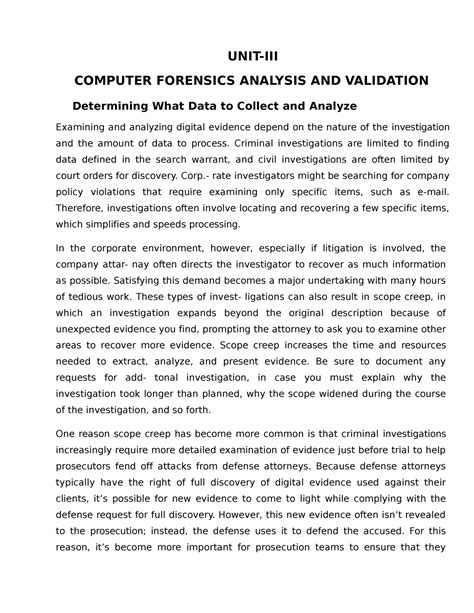 Cf-3-unit-notes - ....... - UNIT-III COMPUTER FORENSICS ANALYSIS AND ...