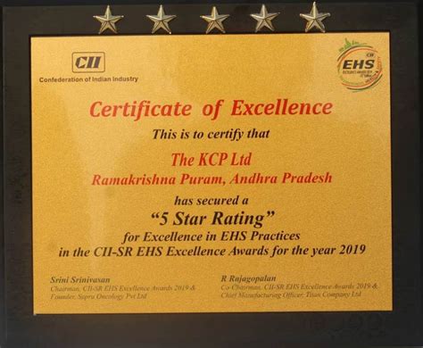 The KCP Limited :: Company - Awards & Recognition