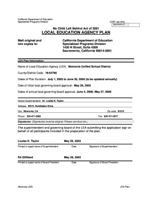 Fillable Online monrovia usd cde form Fax Email Print - pdfFiller