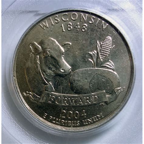 2004D Wisconsin quarter extra leaf high---RARE!