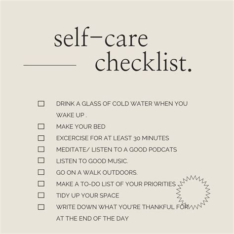 Minimal daily self care checklist – Artofit
