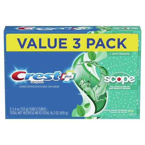 Crest Complete Whitening Plus Scope Toothpaste - Minty Fresh, Net Wt. 6 ...
