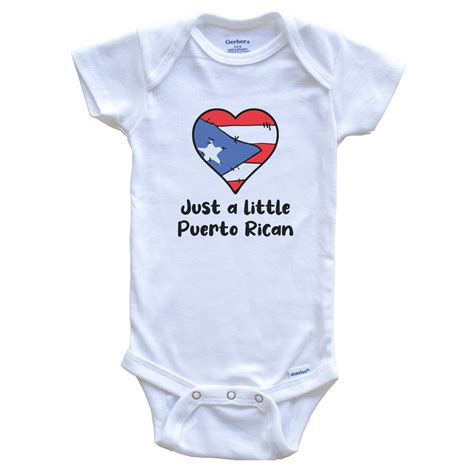 Luvly Just A Little Puerto Rican Puerto Rico Flag Heart One Piece Baby ...
